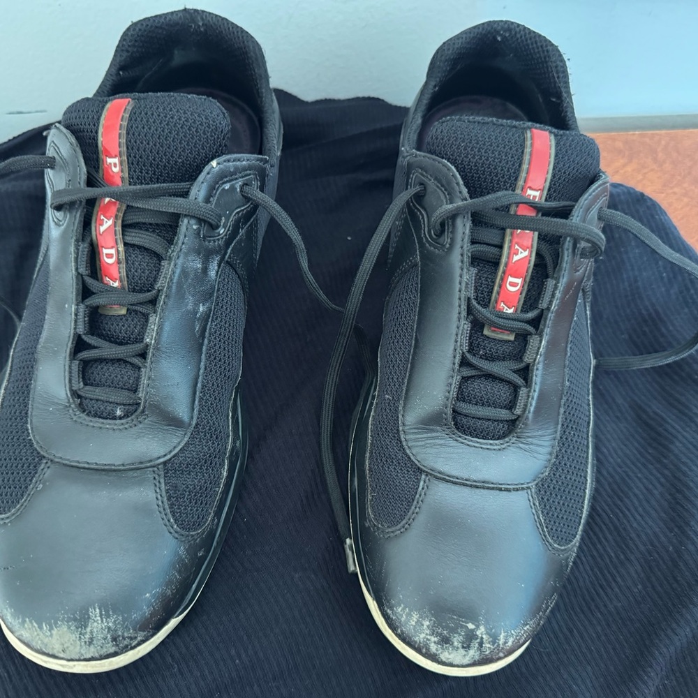 Prada women Black and Red Sneakers